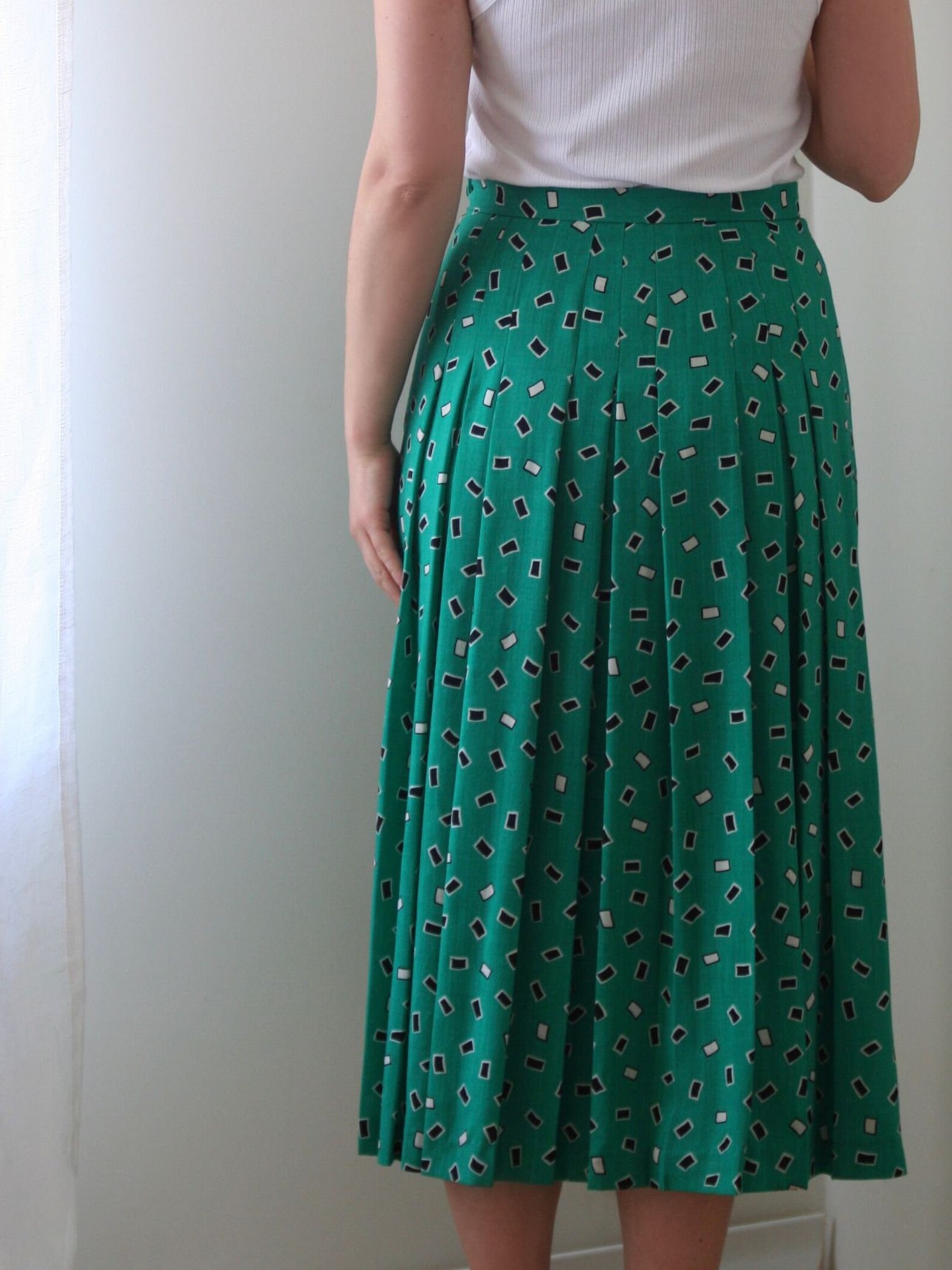Vintage wool pleated skirt suit / co-ord set wool green skirt | Etsy