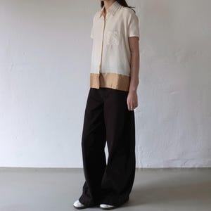 Colorblock Short Sleeve Silk Shirt | 1990s