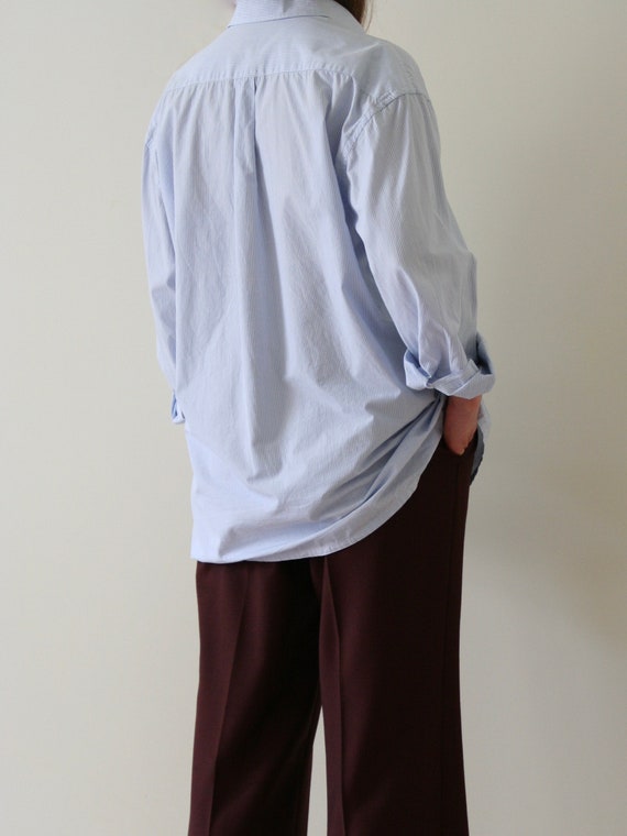 Vintage Blue Striped Shirt/Button-Down/Oversized - image 3