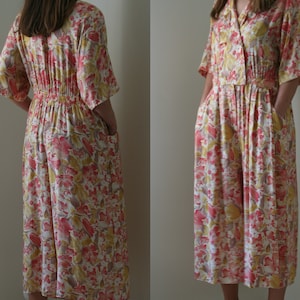 vintage floral short sleeve jumpsuit/summer overalls vintage