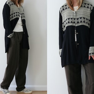 90s Black Baroque Shirt/Blouse/Blazer/Vintage