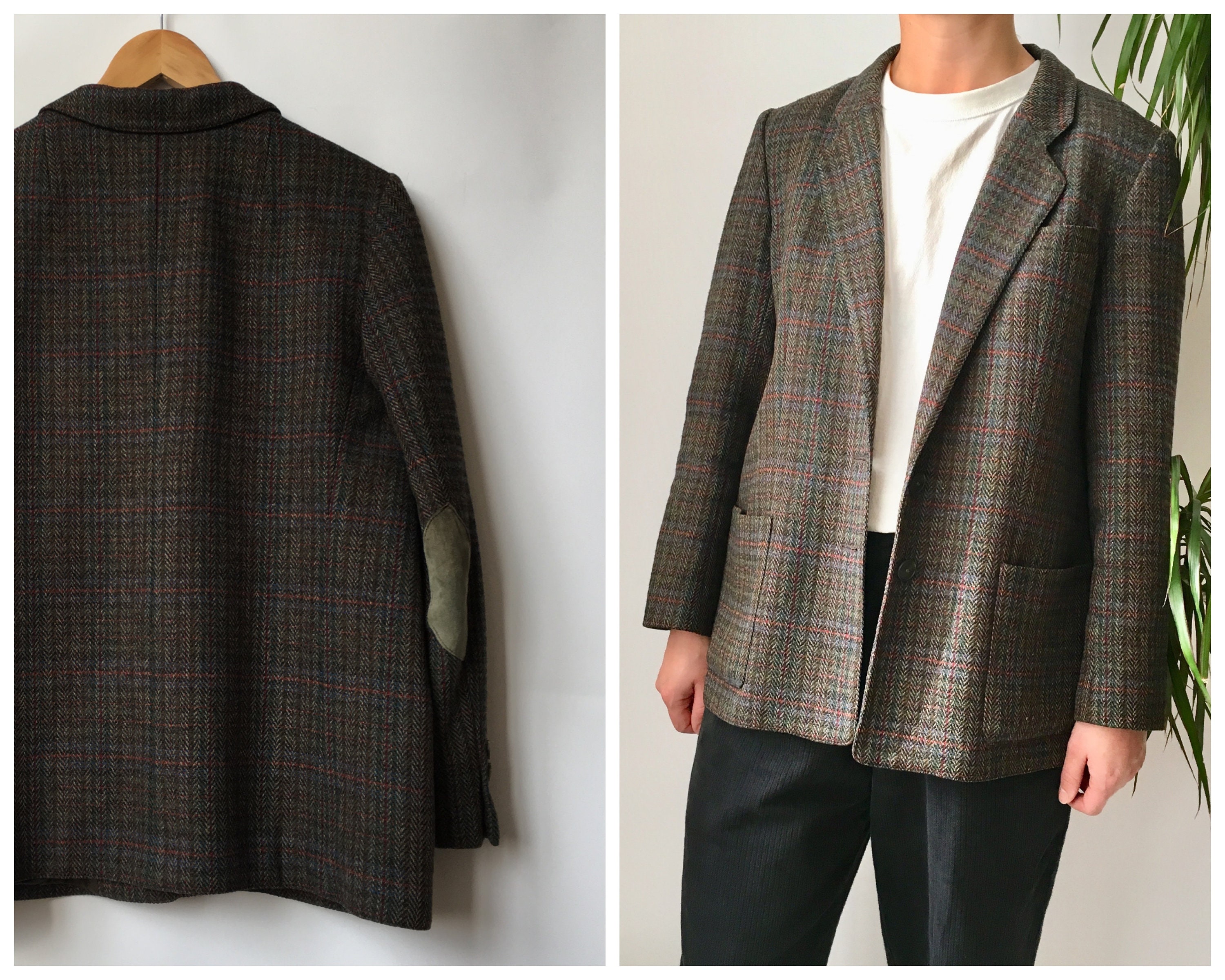 Women's wool blazer store with elbow patch