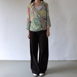 Abstract Silk Wrap Blouse | 1990s