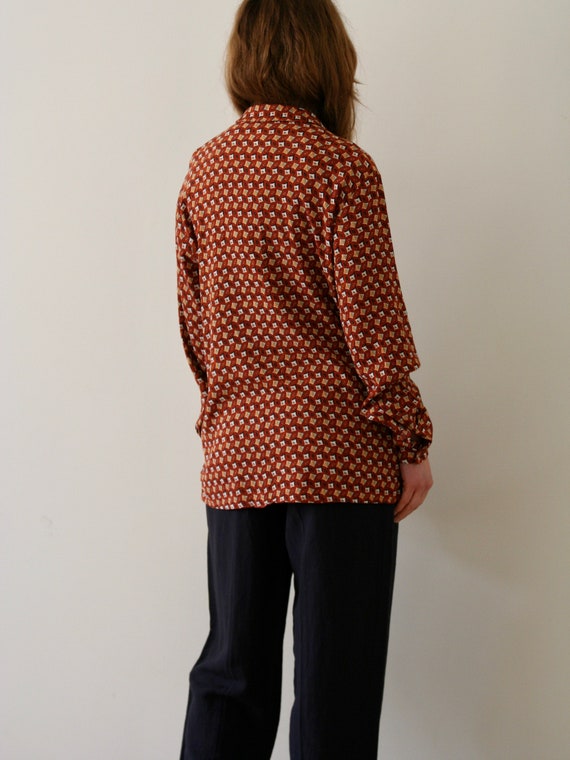 70s Print Blouse Women/Viscose/Vintage 70s Style … - image 4