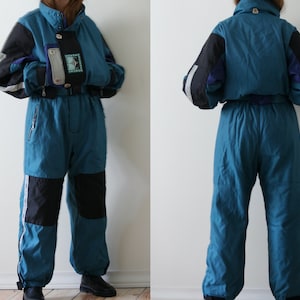 90s Ski Suit Overall/Blue Ski Jumpsuit
