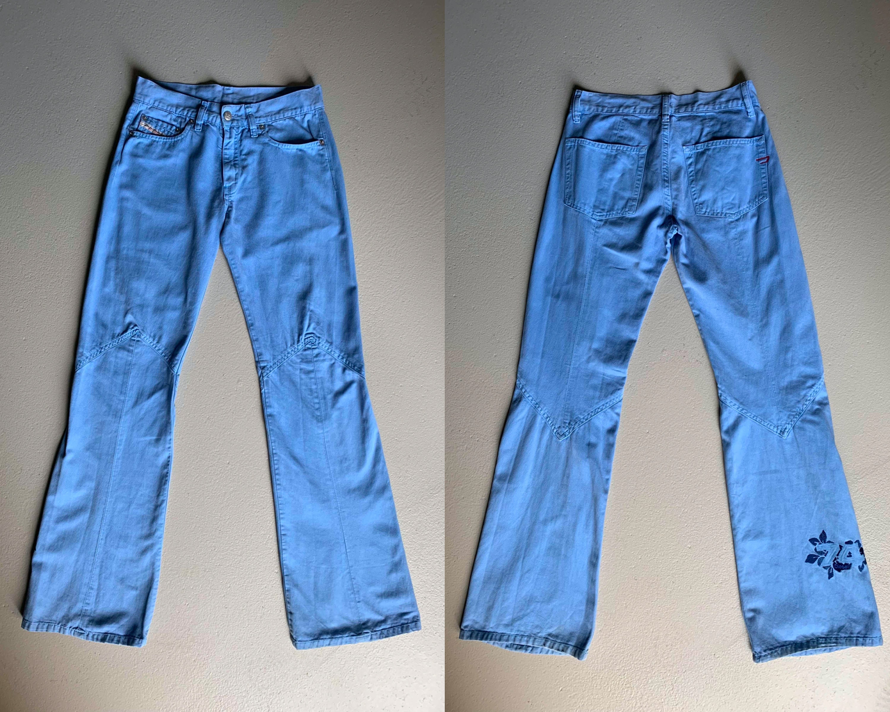 90s Diesel Blue Flare Jeans 26 - Etsy 