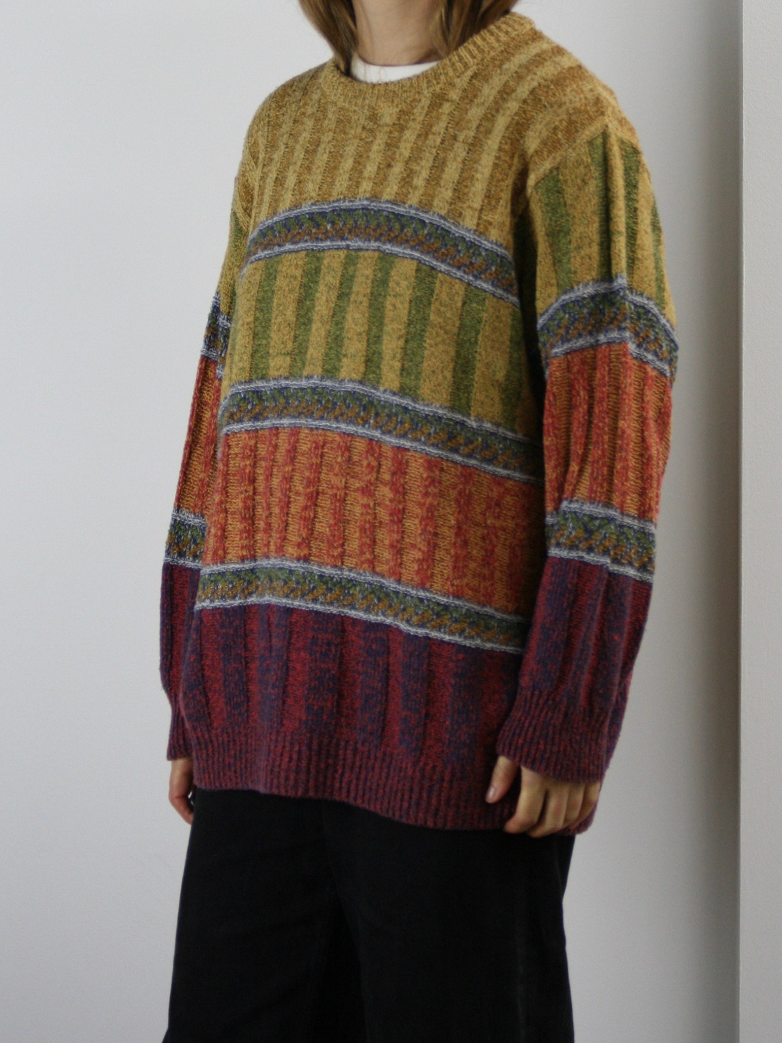 90s oversized sweater cotton/multicolor/unisex | Etsy