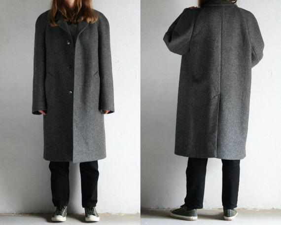 oversized raglan midi coat vintage/ unisex gray wo