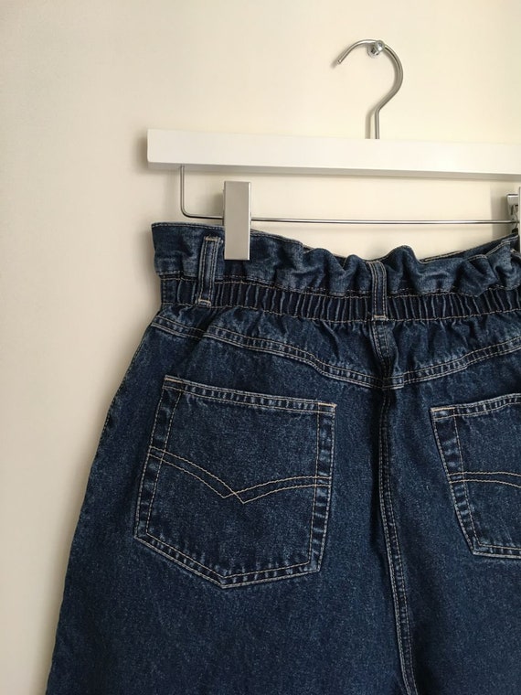 80s elastic waist denim shorts/vintage high-waist… - image 7