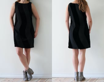 black velour mini shift dress/velvet/vintage