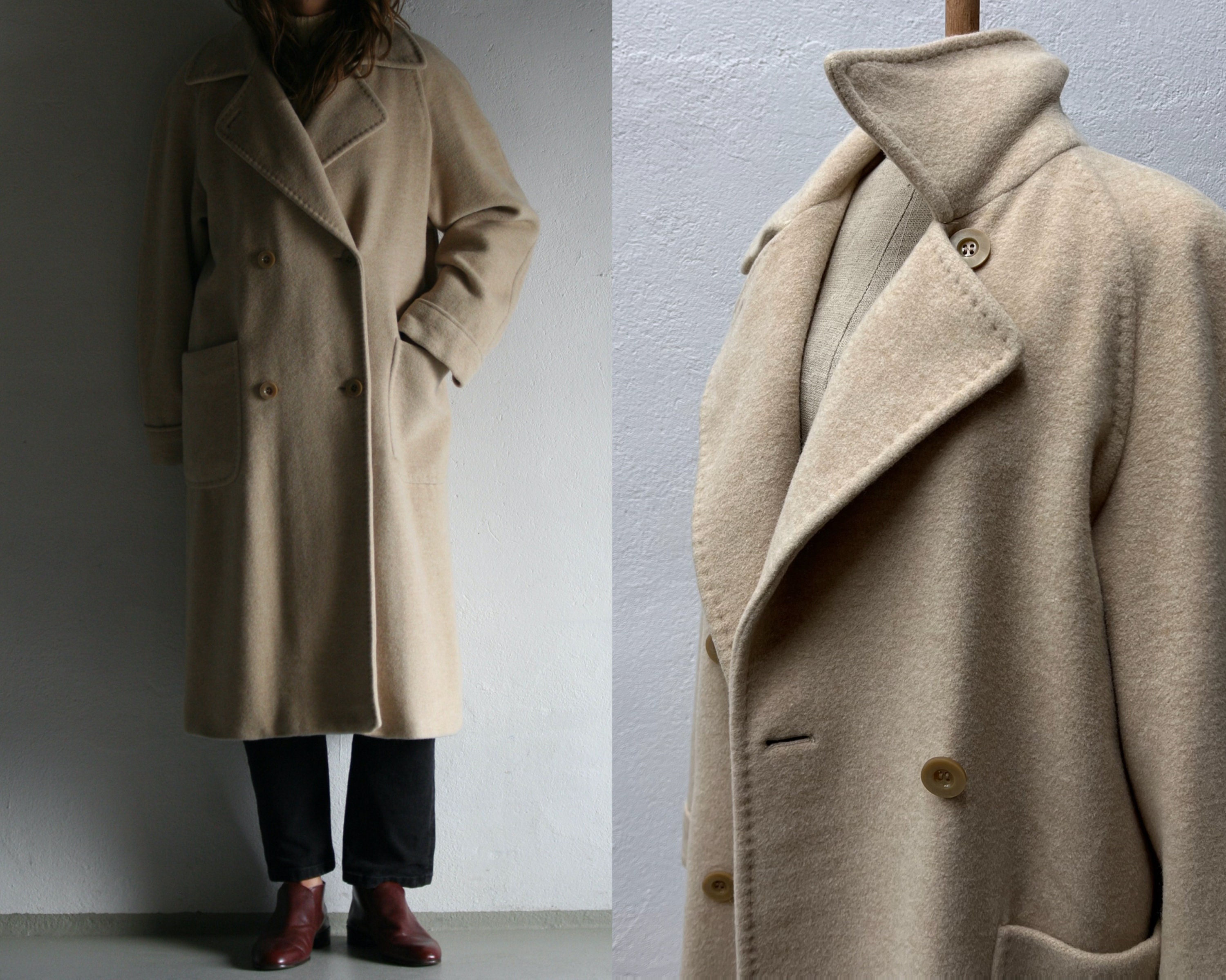 Beige Wool Coat - Etsy