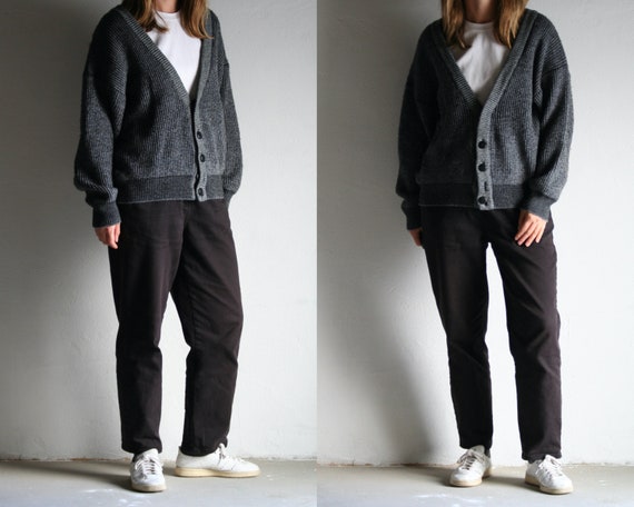 90s winter cardigan gray/oversized