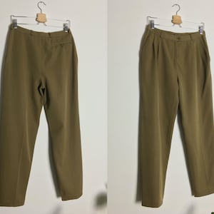 vintage pleated wool trousers unisex sand color