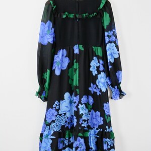 vintage floral puff sleeves dress with ruffles / cotton image 8