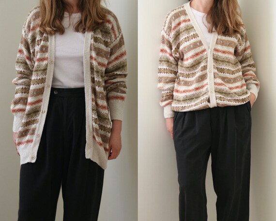 Vintage Chunky Cardigan/Cotton-Linen/Unisex/Oversi