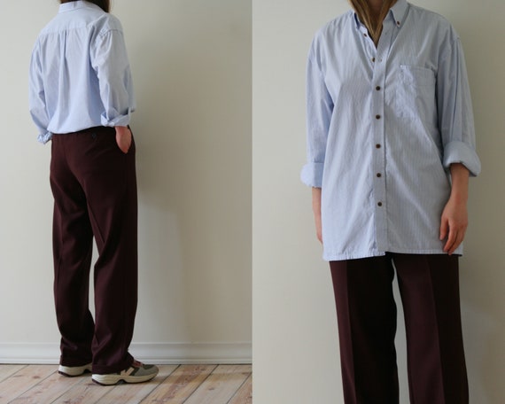 Vintage Blue Striped Shirt/Button-Down/Oversized - image 1