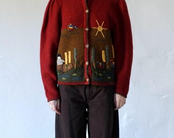 Giesswein Boiled Wool Jacket in Blue With Flower