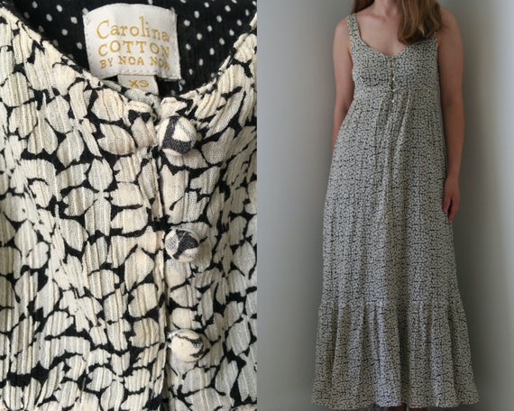Noa Noa maxi floral sundress/gray wide strap dress
