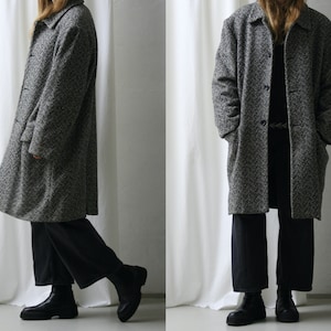 Oversized Wolle Midi Mantel/Damen/Vintage