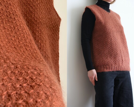 Orange Mohair Vest Top/Vintage