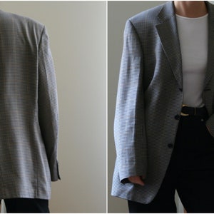vintage blazer oversized unisex wool silk viscose