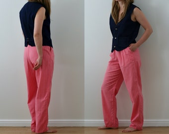 pink high waist trousers vintage/pleated pants women