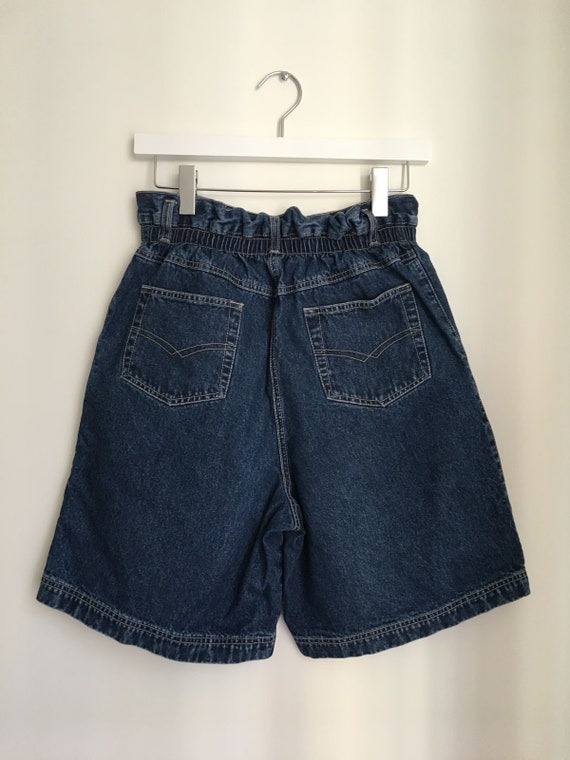 80s elastic waist denim shorts/vintage high-waist… - image 6