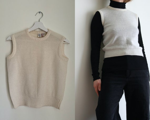 Kid Mohair Vest Top White/Vintage