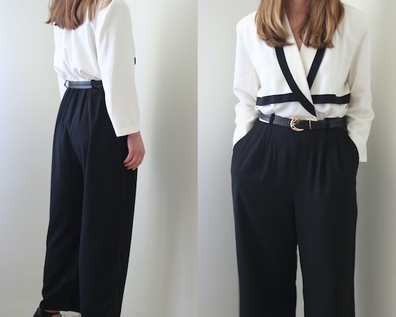 vintage overalls | jumpsuit black white women | Ca
