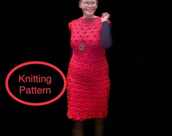 PDF KNITTING pattern in English only.Holey Tunic.Sizes s/m ,m/l.Seamless,knitted bottom up.For work and leisure.Chart and instructions.
