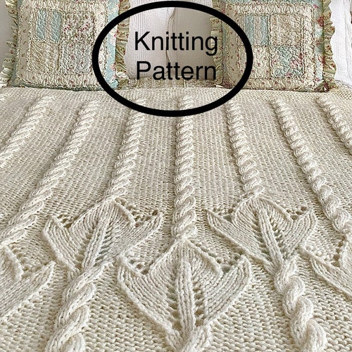BED RUNNER KNITTING Pattern/super Chunky Knit Blanket/easy Etsy
