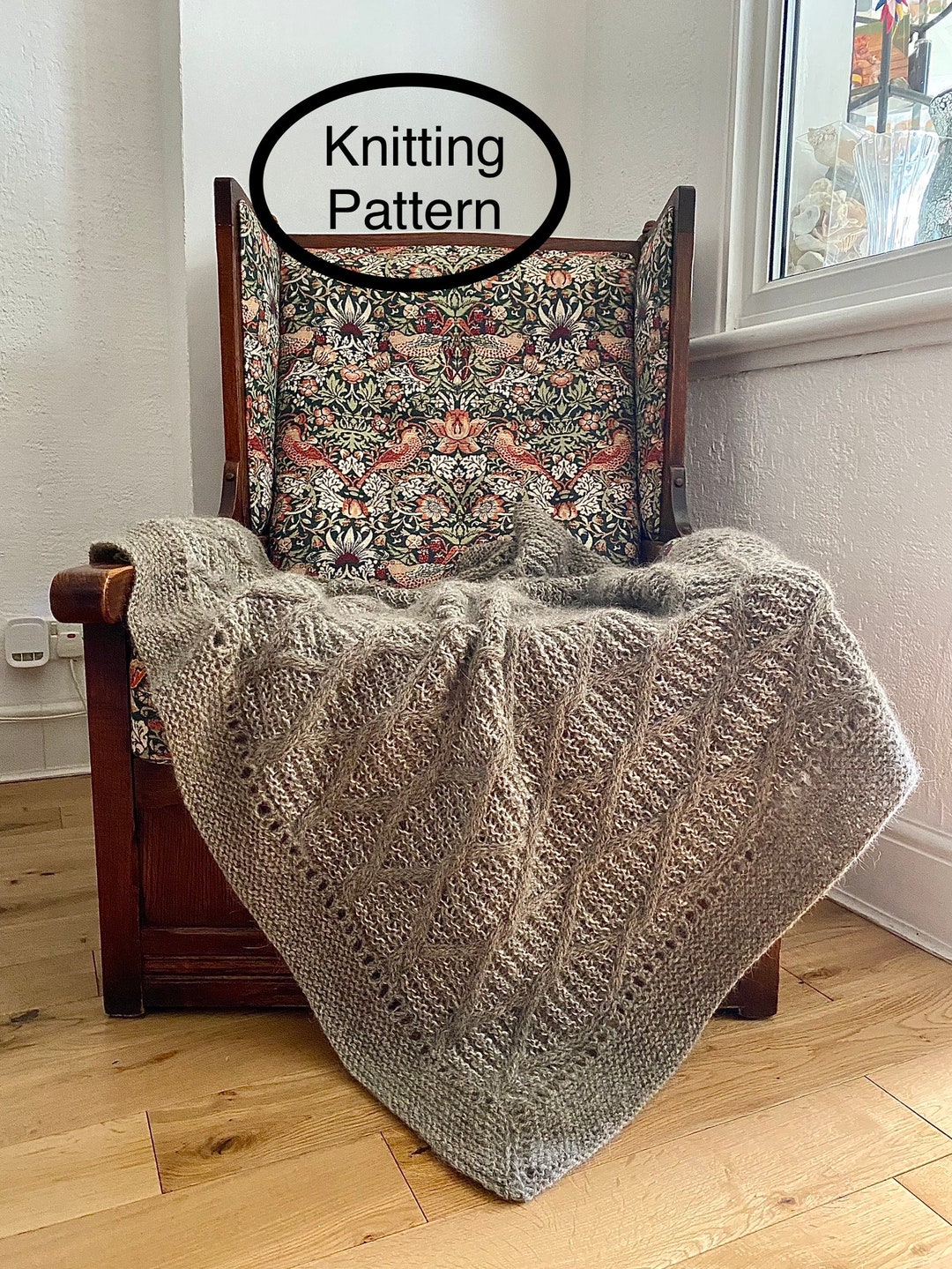 PDF Knitting Pattern Only in English.diamond Maze Lap Blanket.cosy Hand