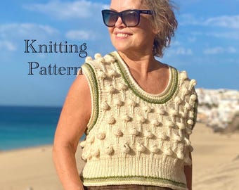 PDF BREIpatroon alleen in het Engels.Breipatroon gebreid vest.Handgebreid uniseks vest.Dagelijkse outfit voor elke gelegenheid.Eenvoudig breien.