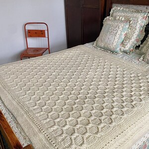 PDF knitting pattern ONLY.Cabled Trellis Blanket.Hand knitted chunky blanket,bedspread,throw.Cable knitting.Charts and written instructions. zdjęcie 8