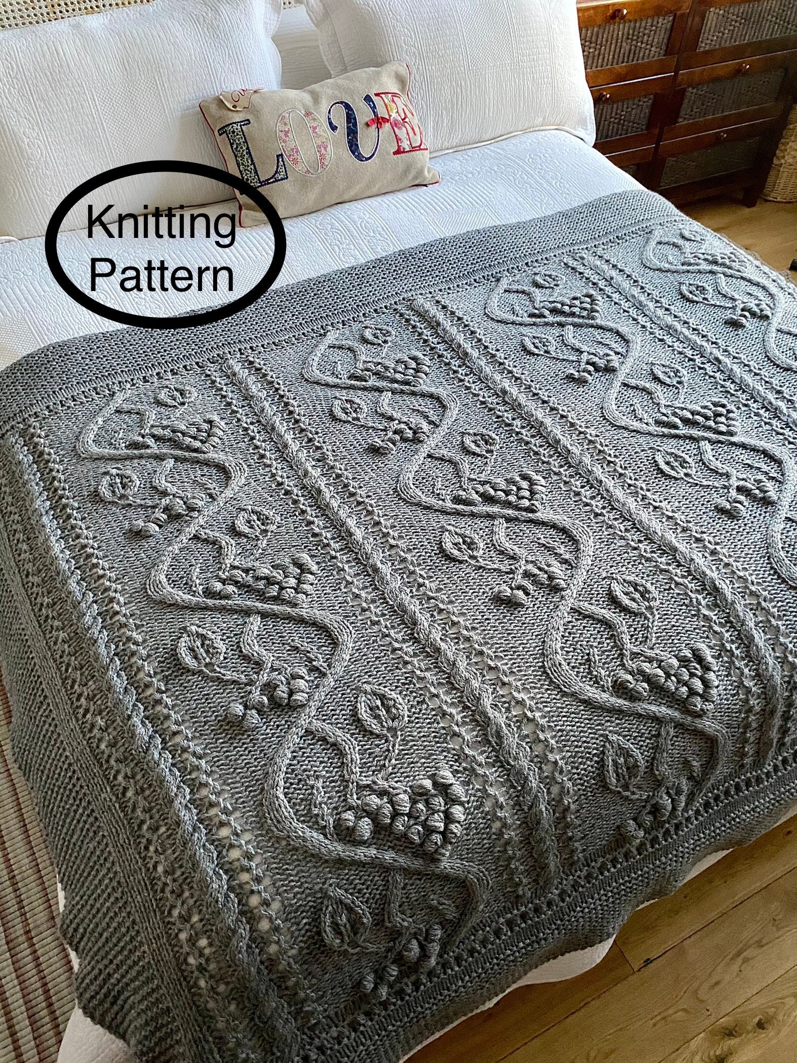 Free knitting pattern for bed throw sale