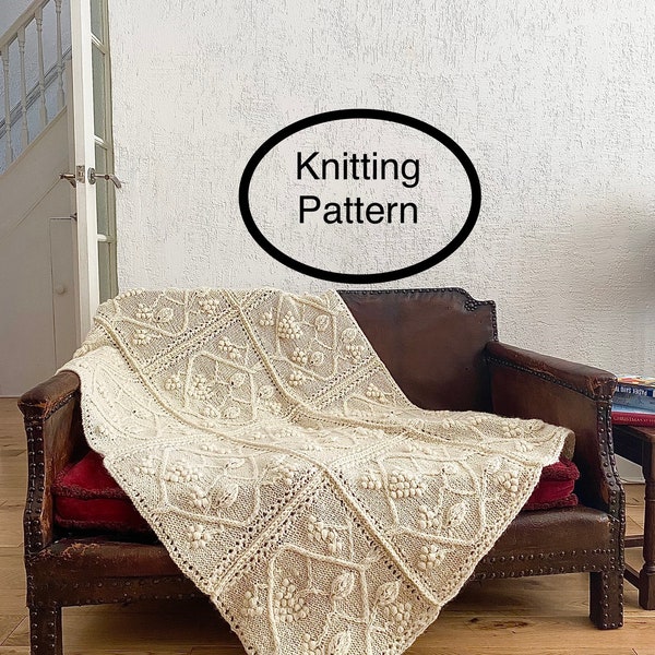 Knit Afghan Vine Pattern Etsy
