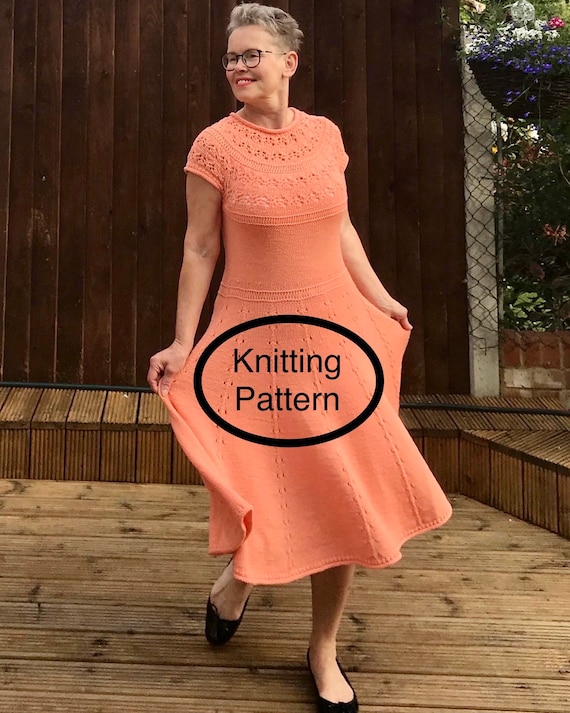 PDF KNITTING Pattern in English, M Size Only.the Summer Lace Dress Written  Instructions,no Chart.knitted Top Down,seamless. - Etsy
