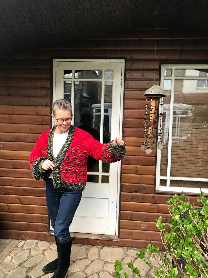 PDF KNITTING Pattern. Hand Knitted Boxy Cardigan Baloon Etsy UK