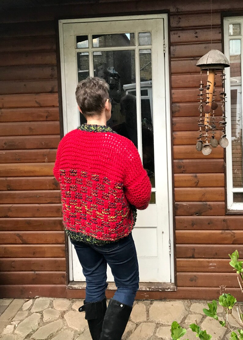 PDF KNITTING pattern. Hand knitted boxy cardigan baloon Etsy