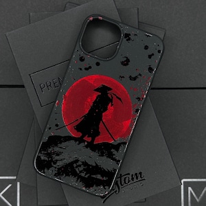 Samurai iPhone 16 Case, Japanese Warrior iPhone 16 Pro Max Case, Anime Leather MagSafe Compatible iPhone 16 Pro case