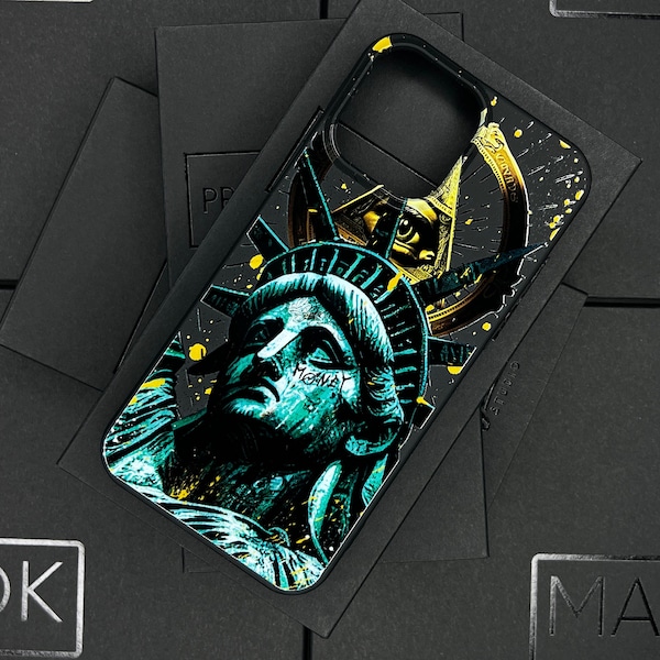 Étui pour iPhone 14 Statue de la Liberté des États-Unis, coque pour iPhone 14 New York City