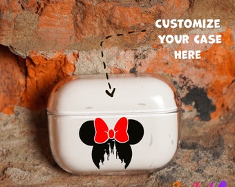 Disney Mouse AirPods case Disney Castle AirPods Pro case Apple AirPods case name monogram Unique gift Personalized Airpod clear plastic case