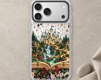 Fantasy Castle Book iPhone 18 Pro Max Case, Fairytale Reader Cover for iPhone 17 Pro Max 16 15 MagSafe, Samsung S26 S25 Ultra Pixel 10 Pro
