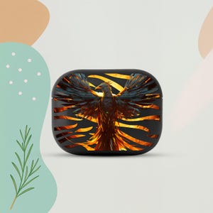 Phoenix Fire AirPods Pro 3 Eco Leather Case, Mythical Bird AirPods Cover, Rebirth Flame Fantasy AirPods Case