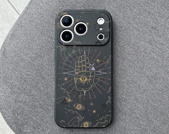Mystic Hand iPhone 17 Pro Max Case, All Seeing Eye Palmistry Phone Cover for iPhone 16 with MagSafe, Occult Spiritual Design