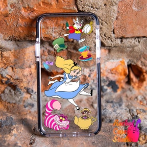 Alice in Wonderland iPhone 16 Case Inspired by Disney Personalized Clear TPU iPhone Case Custom iPhone Xr Case Clear