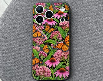 Monarch Butterfly iPhone 18 Pro Max Case, Orange Wings Cover for iPhone 17 Pro Max 16 15 MagSafe, Samsung S26 S25 Ultra Pixel 10 Pro