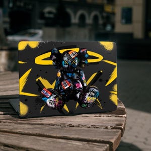 Graffiti Bear MacBook Air 13" A2337 M1 M2 Case, Urban Art Hard Cover MacBook Pro 13 M3 M4 A2251, Color Pop MacBook 15 16.2 A2485