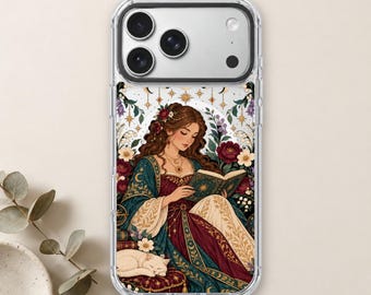 Reader Tarot Card iPhone 18 Pro Max Case, Celestial Bookish Cover for iPhone 17 Pro Max 16 15 MagSafe, Samsung S26 S25 Ultra Pixel 10 Pro