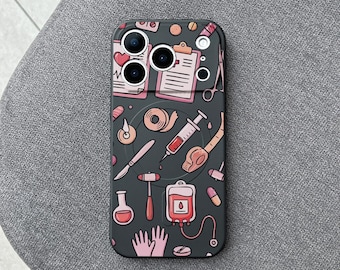 Medical Tools iPhone 17 Pro Max Case, Nurse Doctor Phone Cover for iPhone 16 with MagSafe, Cute Healthcare Design